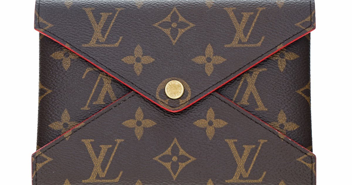 Louis Vuitton Monogram Coated Canvas Pochette Kirigami Red Medium Wallet 0222JL