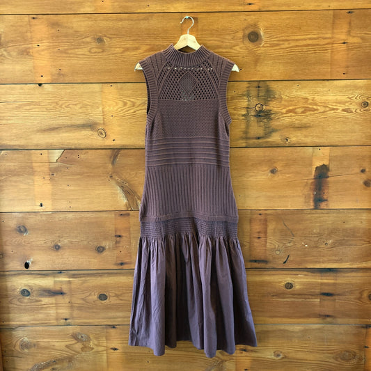 by Anthropologie Brown Mock Neck Sleeveless Knit Maxi Dress - Size M - 0610MB
