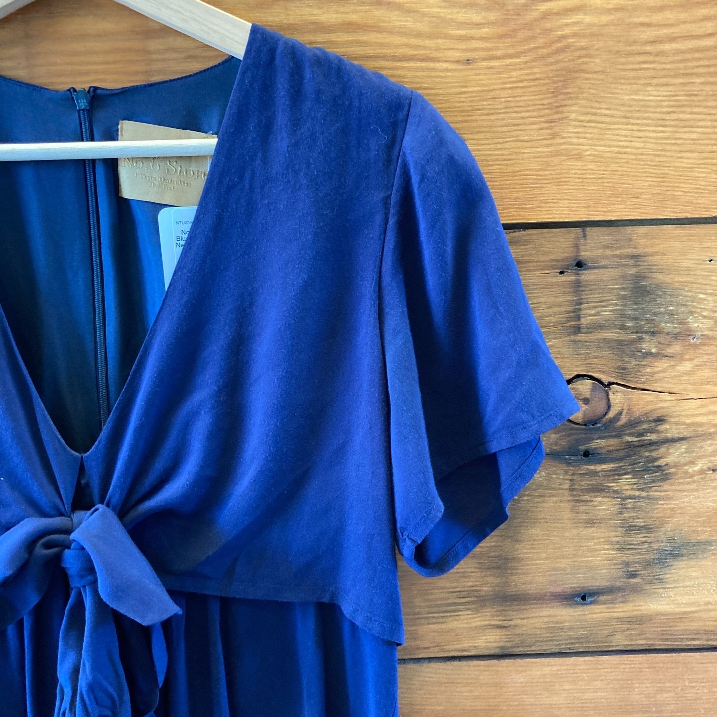 No 6 Store Navy Blue Short Sleeve V Neck Dress - Size 2 - 0504AK