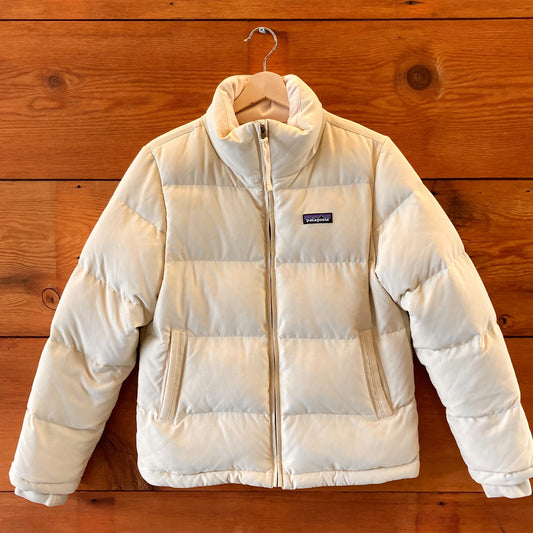 S - Patagonia Beige Insulated Duck Down Zip Up Quilted Bivy Jacket *marks 0211LQ