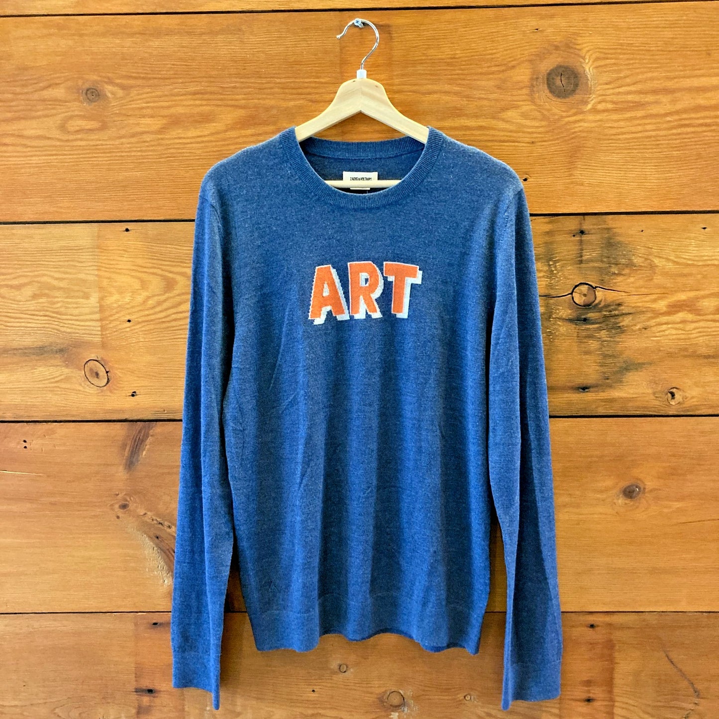 Zadig & Voltaire Blue Kennedy ART Merino Wool Sweater - Mens Size S - 1002MG