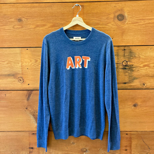 Zadig & Voltaire Blue Kennedy ART Merino Wool Sweater - Mens Size S - 1002MG