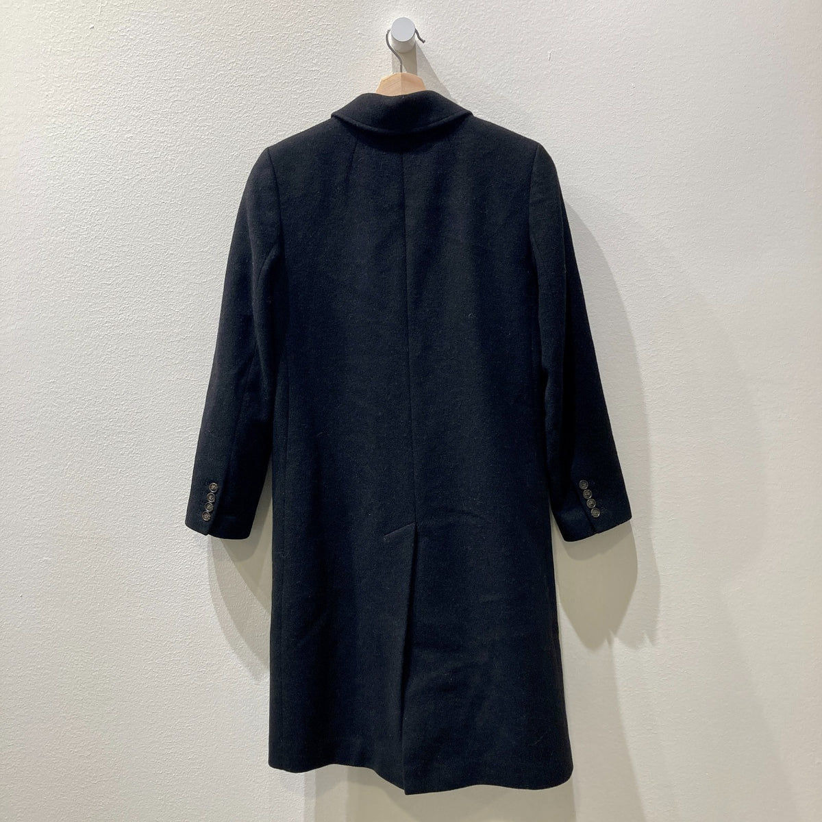 J Crew Black Double-breasted Topcoat Wool Cashmere Coat - Size 00 / XXS - 0903BN