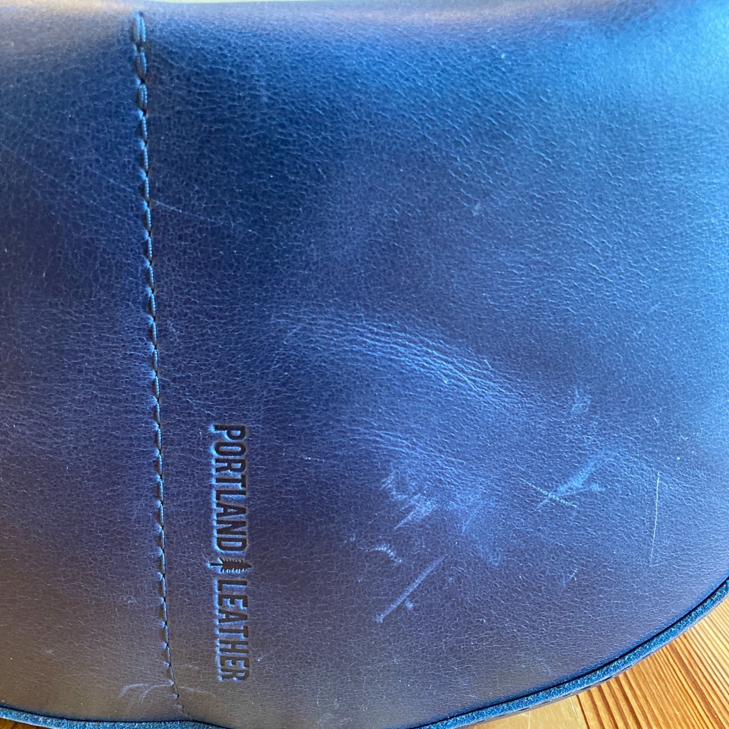 Portland Leather Co Dark Blue Half Circle Long Strap Shoulder Bag Purse 0206MH