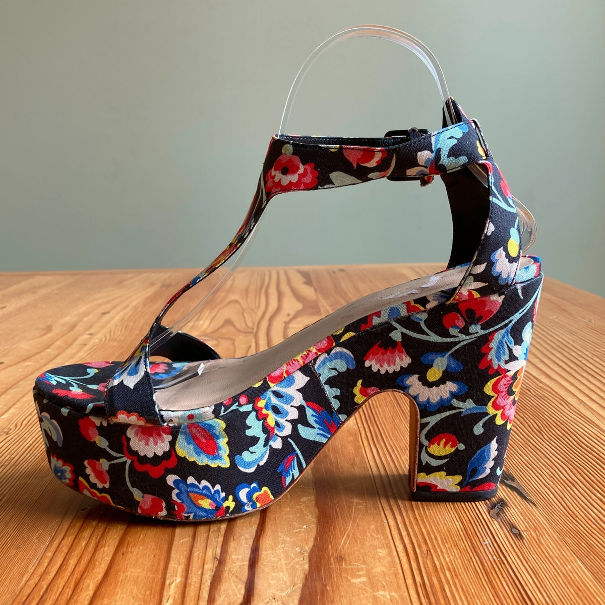 Loeffler Randall Floral Chunky Minette Platforms Heels - Size 8.5 - 0121CE