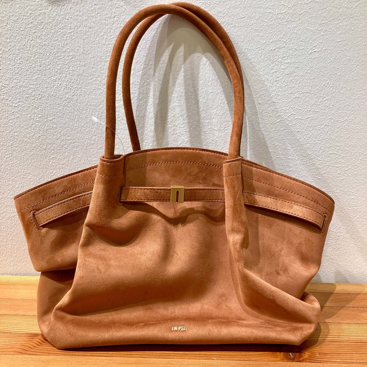 JW Pei $139 Brown Hana Faux Suede Vegan Leather Medium Purse - 0428KS