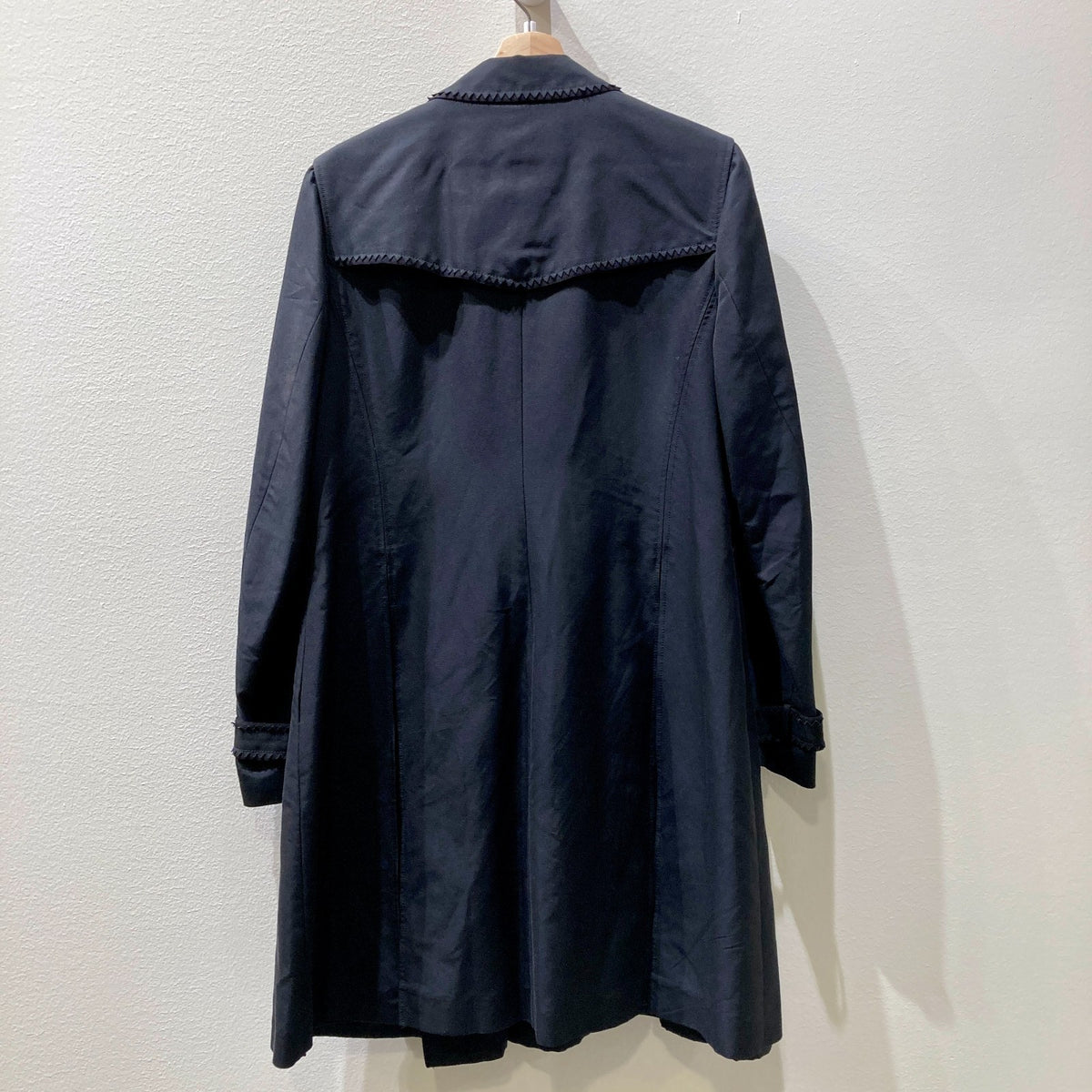 Tory Burch Black Pleated Double Breasted Jacket *no belt - Size 14 - 0320JS