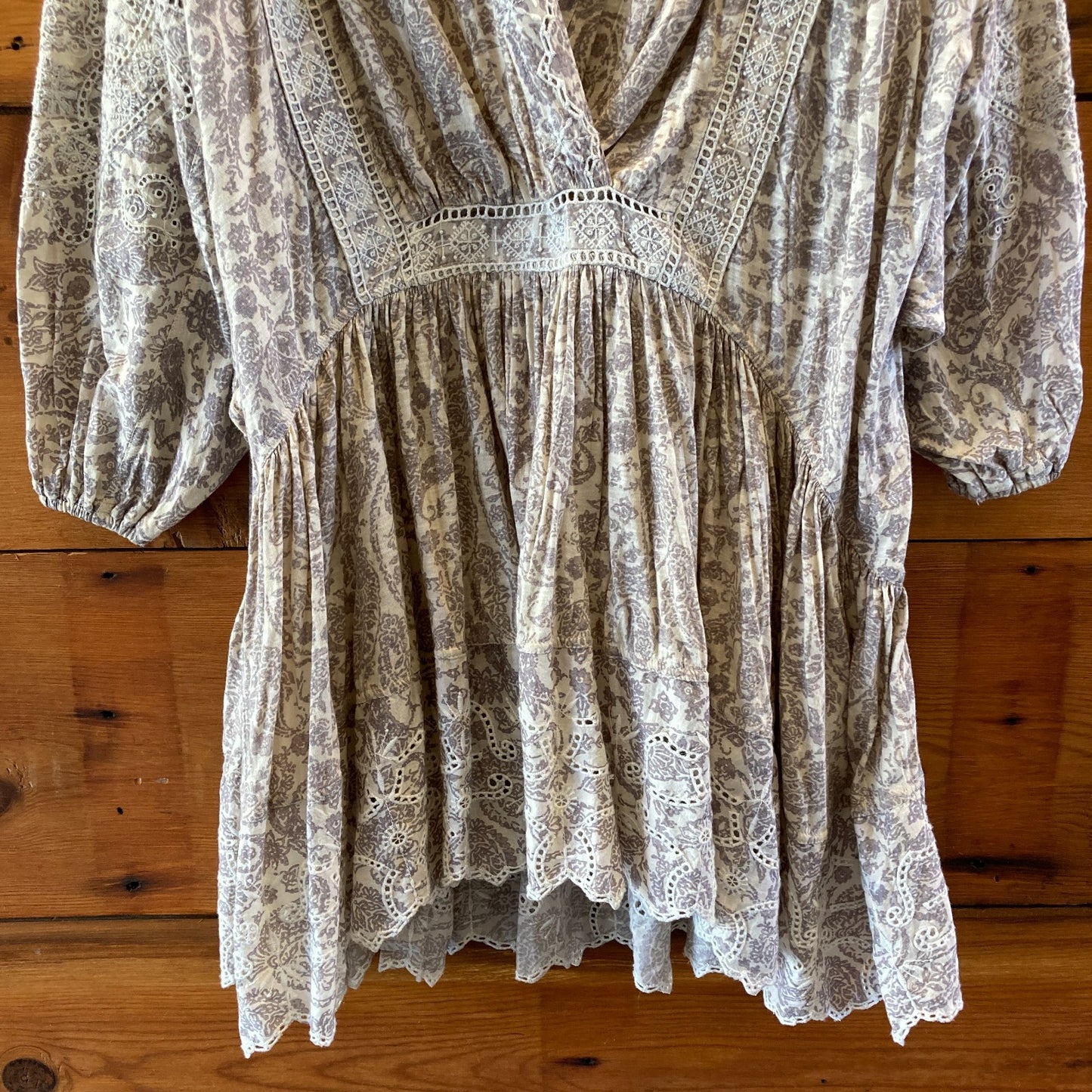 Free People $148 Tan Patterned Oversized Knit Dress - Size XS - NEW - 1122CT