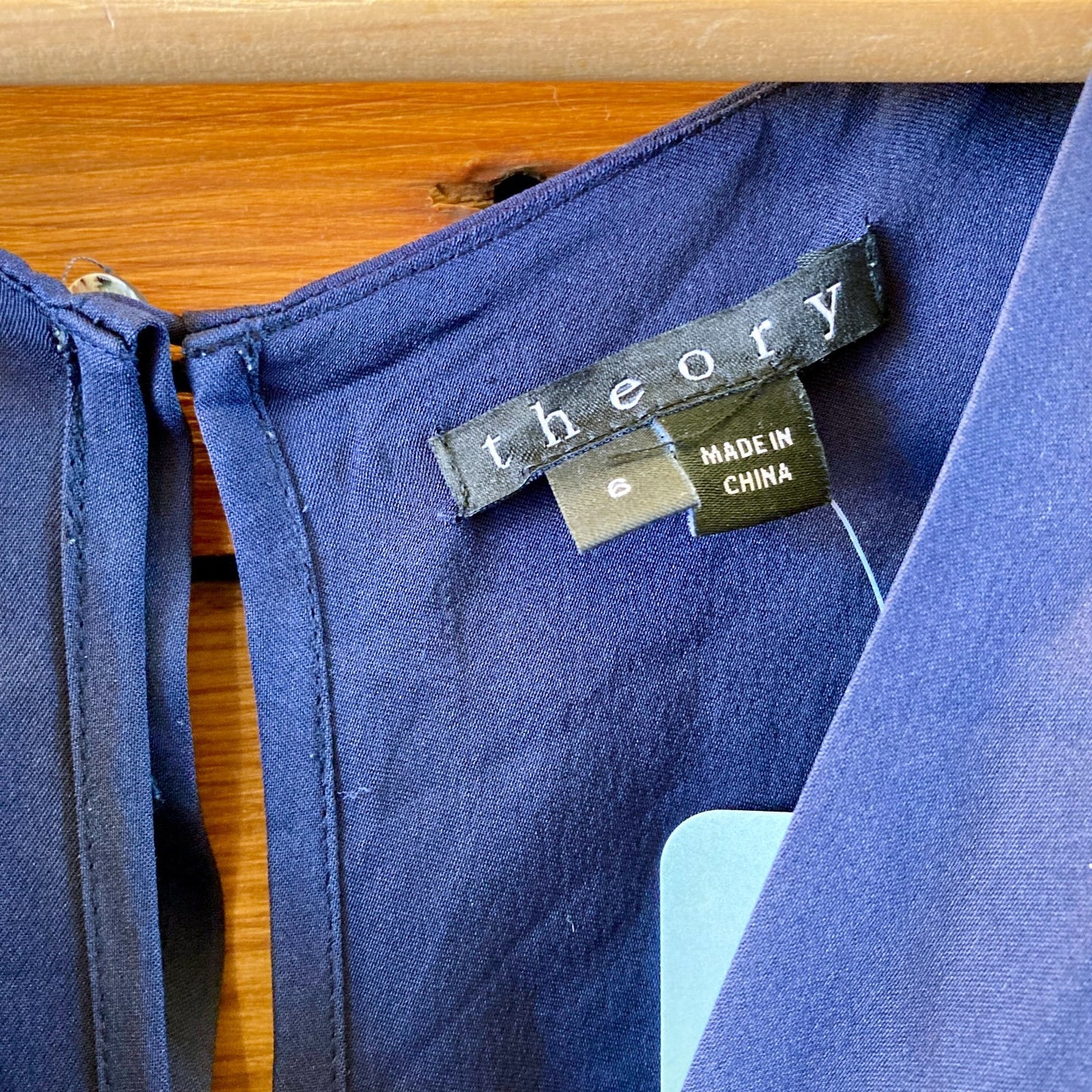 Theory Navy Blue Sleeveless 100% Silk Osteen Dress - Size 6 - 1007OW