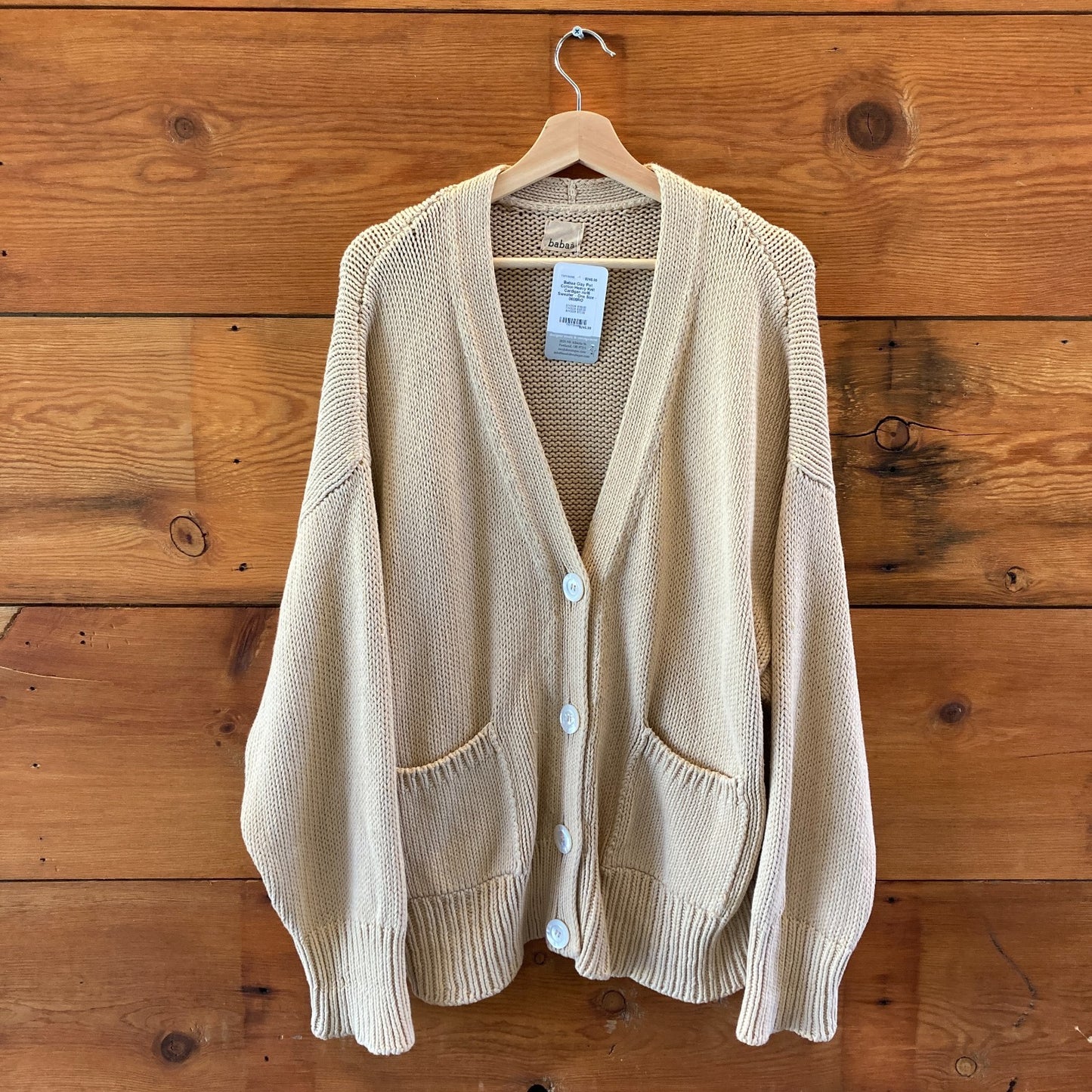 Babaa Clay Pot Cotton Heavy Knit Cardigan no16 Sweater - One Size - 0606RO