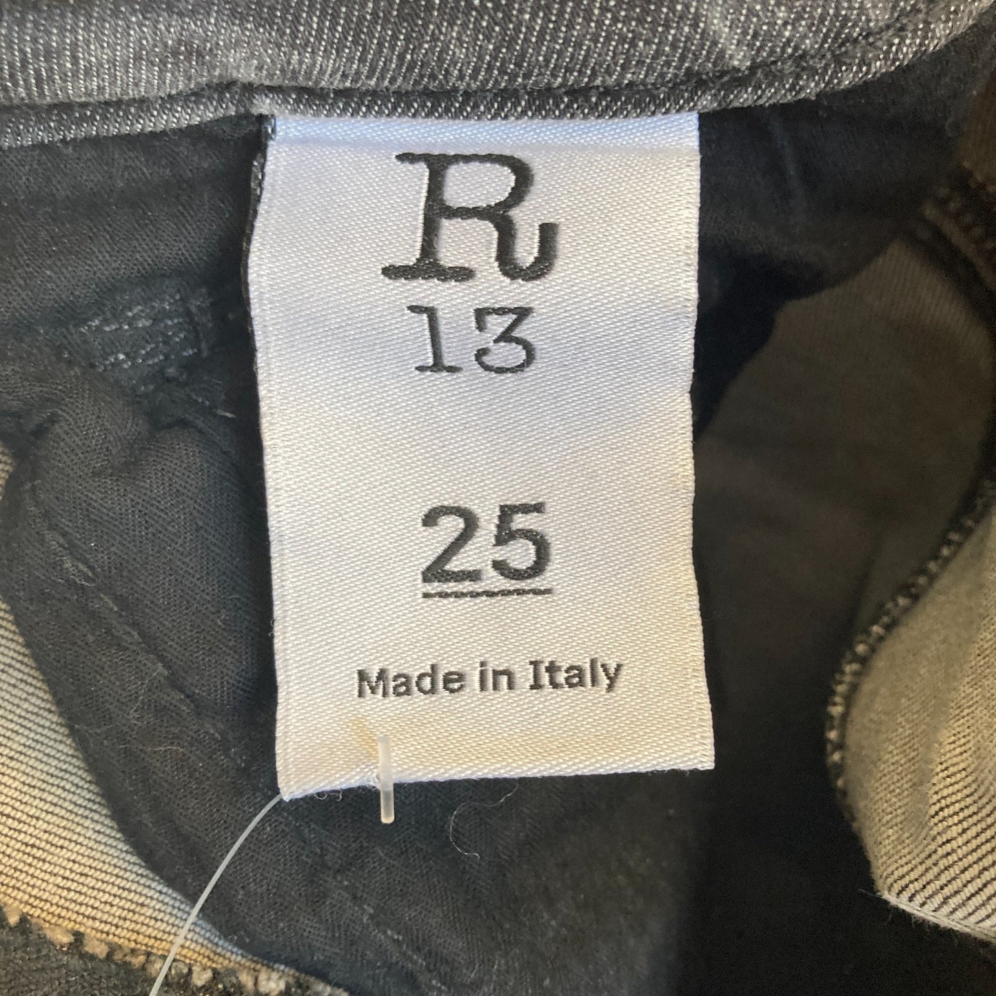 R13 Faded Black Stretch Denim Crossover Skinny Leg Jeans - Size 25 - 0410WJ