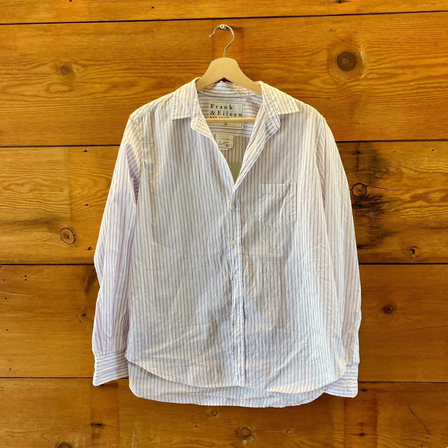 Frank & Eileen Purple White Stripe Long Sleeve Button Up Shirt - Size S - 0710SD