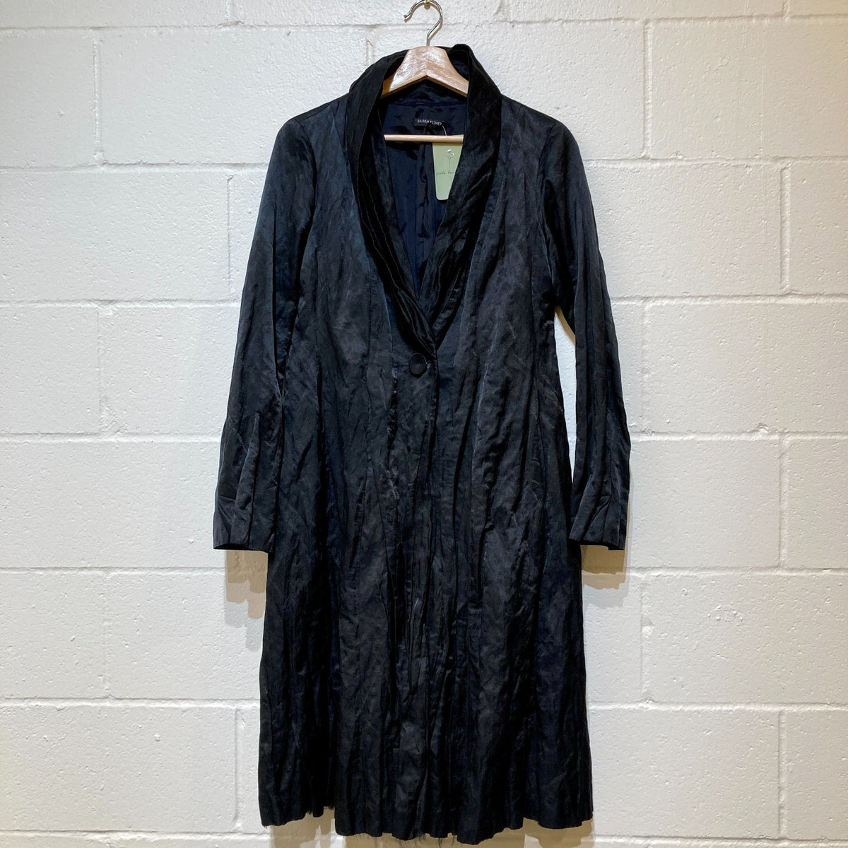 Eileen Fisher Black Single Button Shawl Collar Coat Jacket - Size S - 0830DH