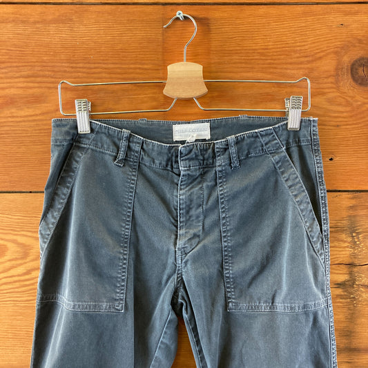 Nili Lotan Dark Gray Slim Leg Ruched Knee Military Pants - Size 4 - 0527LW