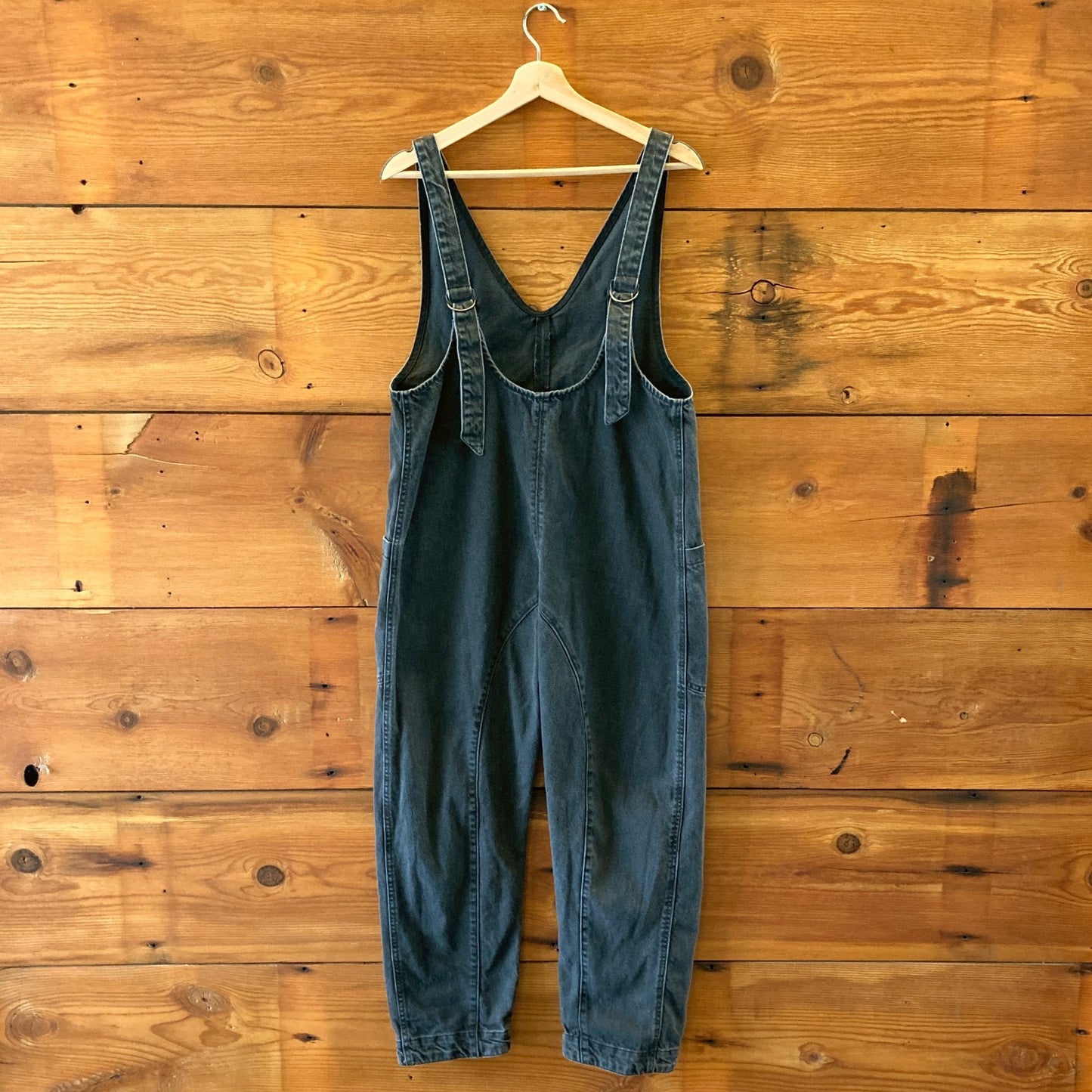 We The Free by Free People Black Denim High Roller Jumpsuit - Size XS - 0919KF