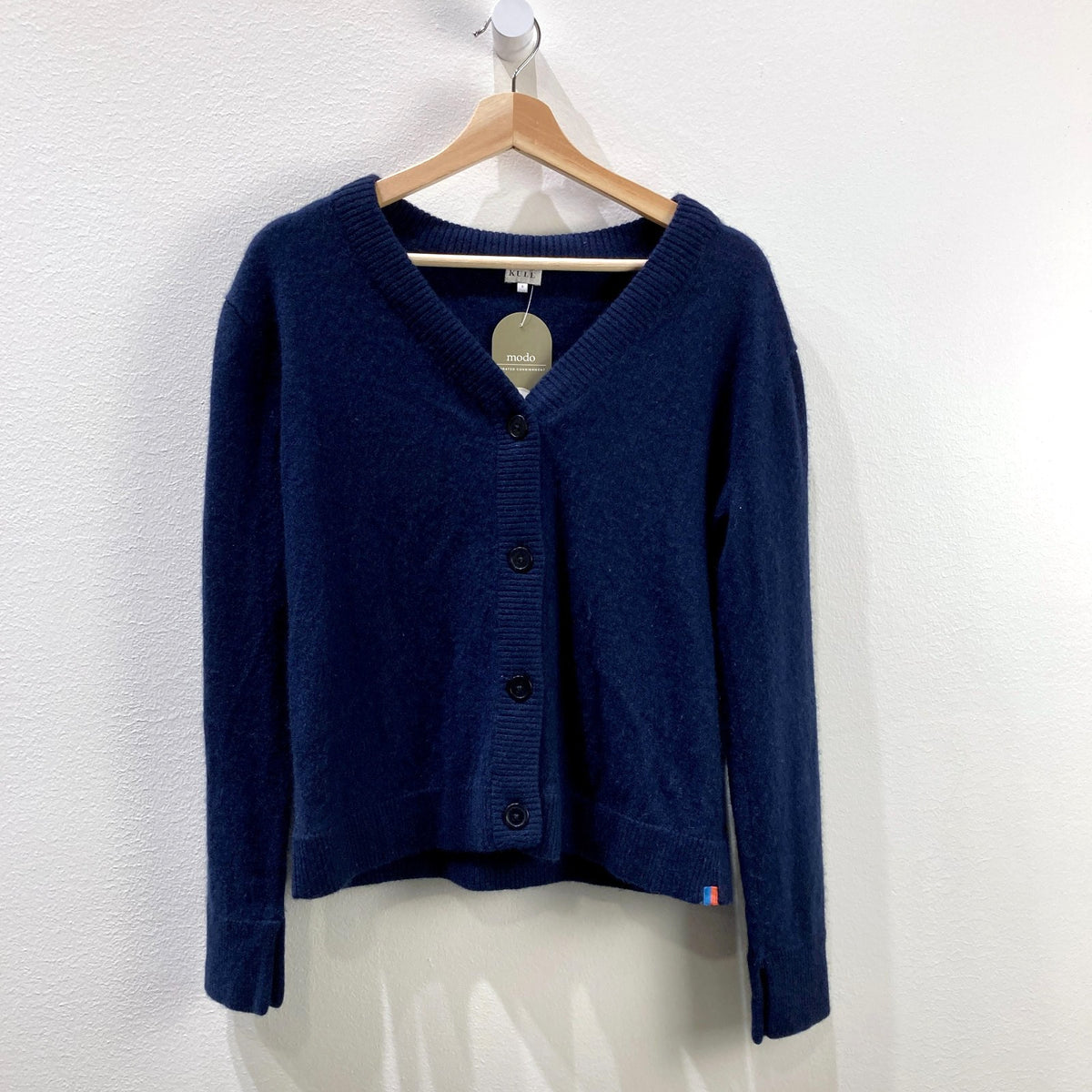 Kule Navy Blue 100% Cashmere Button Front Cardigan Sweater - Size S - 0721DK