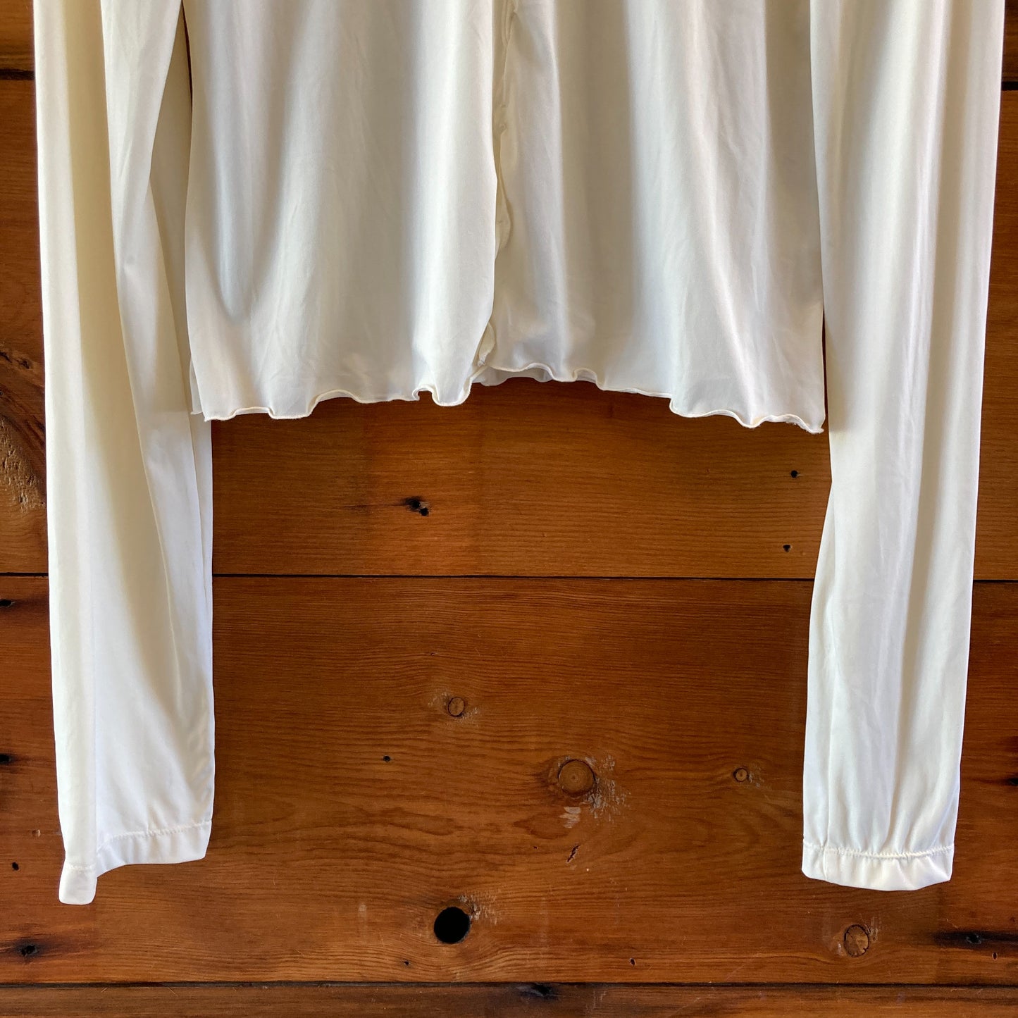 Christina Seewald Ivory Long Sleeve Stretch Fit Turtleneck Top - Size L - 0106KA