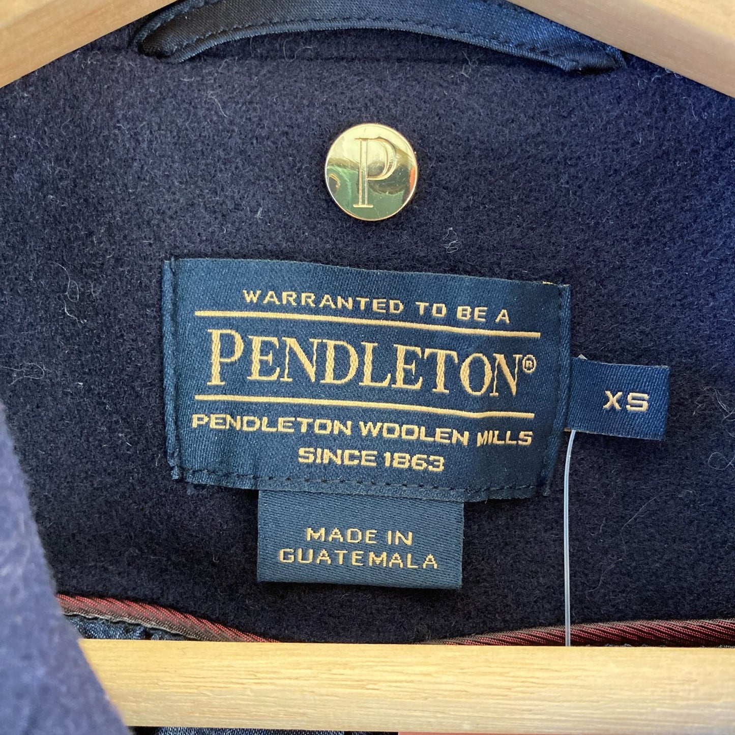 XS - Pendleton Navy Blue Wool Double Breasted Fitted Pea Coat Jacket 0818SL