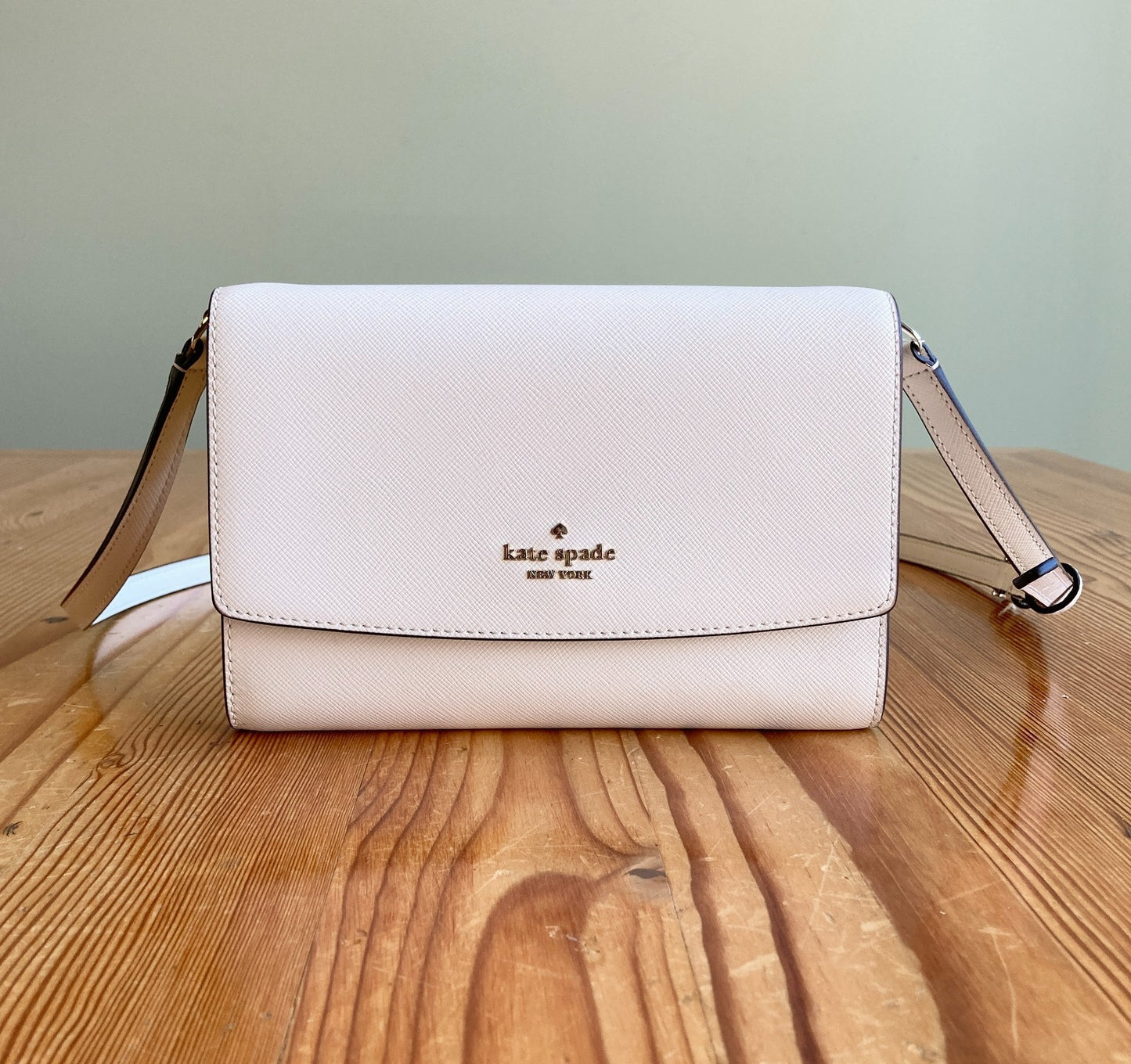 Kate Spade White Saffiano Leather Perry Crossbody Bag Wallet Purse - 0705SG