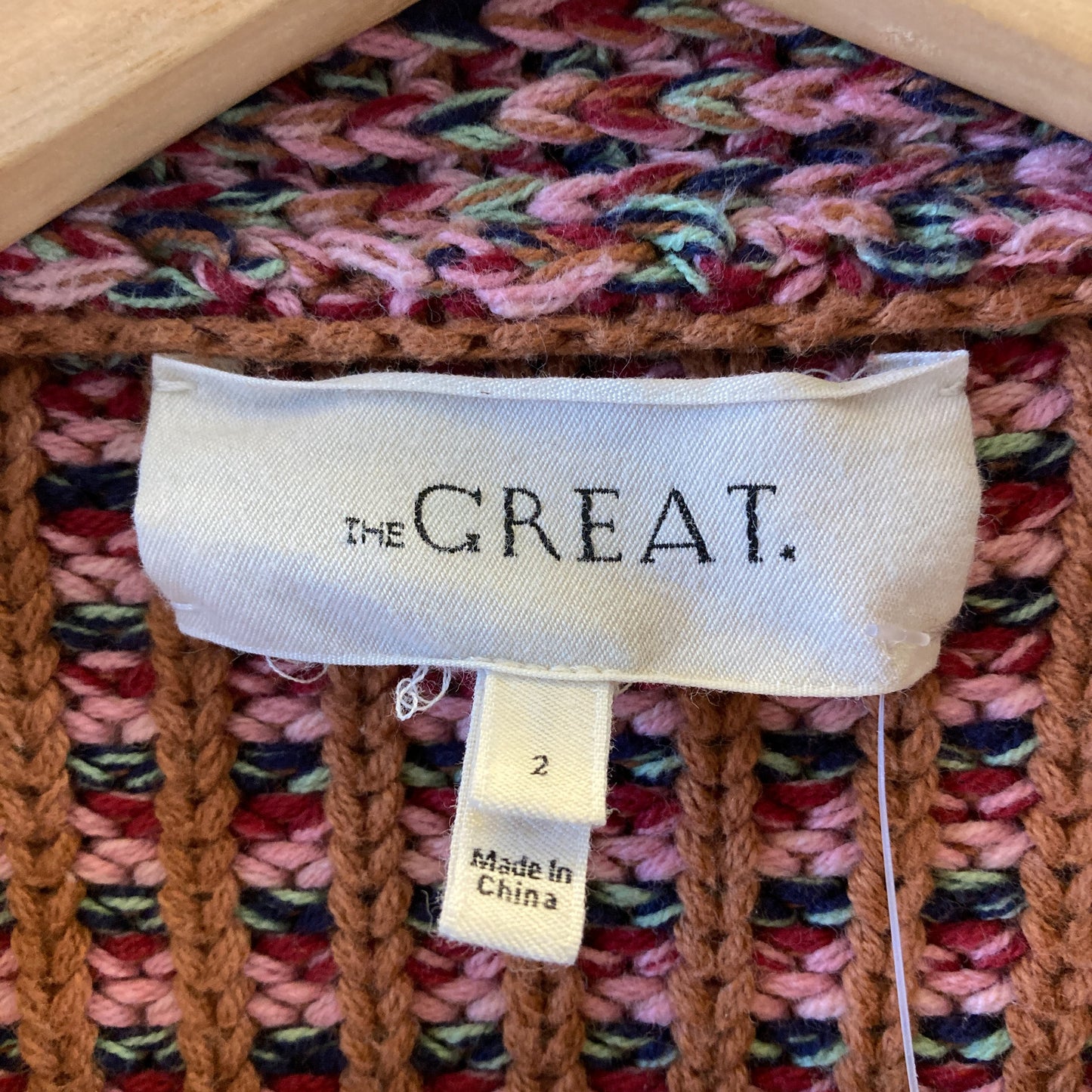 The Great Pink Knit Montana Cardigan Cropped Sweater - Size 2 / M - 0721DK