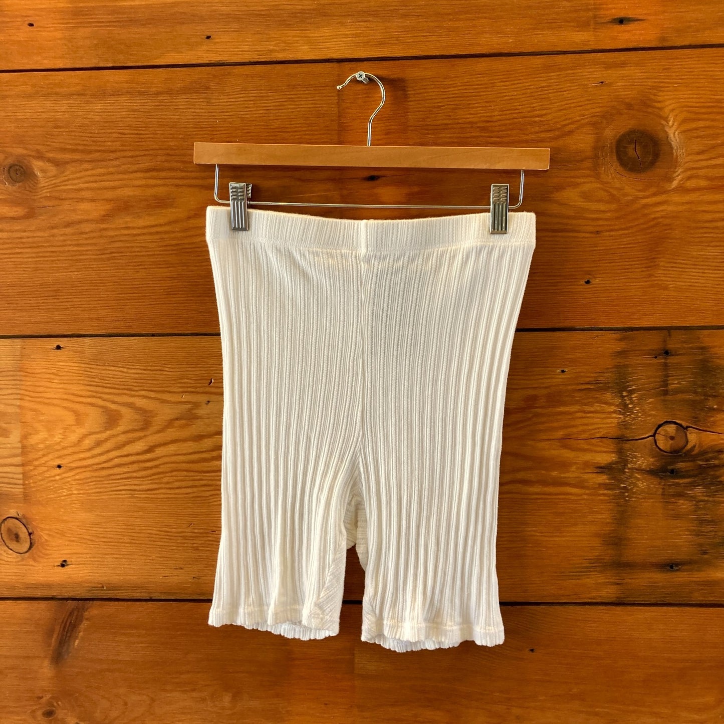 Rudy Jude White High Rise Stretch Cotton Rib Pointelle Shorts - Size XS - 0312IG