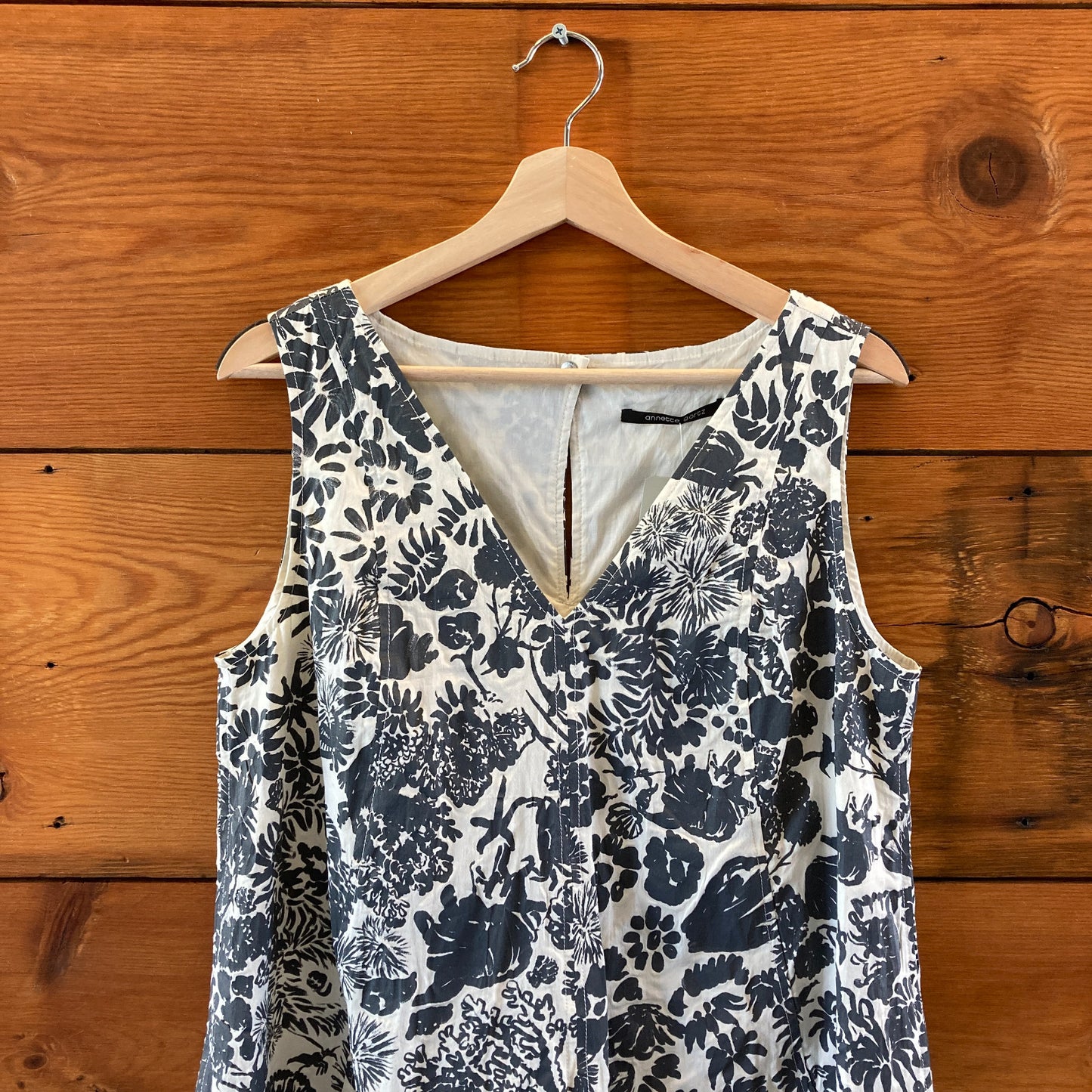 Annette Gortz Gray Floral Sleeveless Lagenlook Dress - Size 38 / M - 4427SC