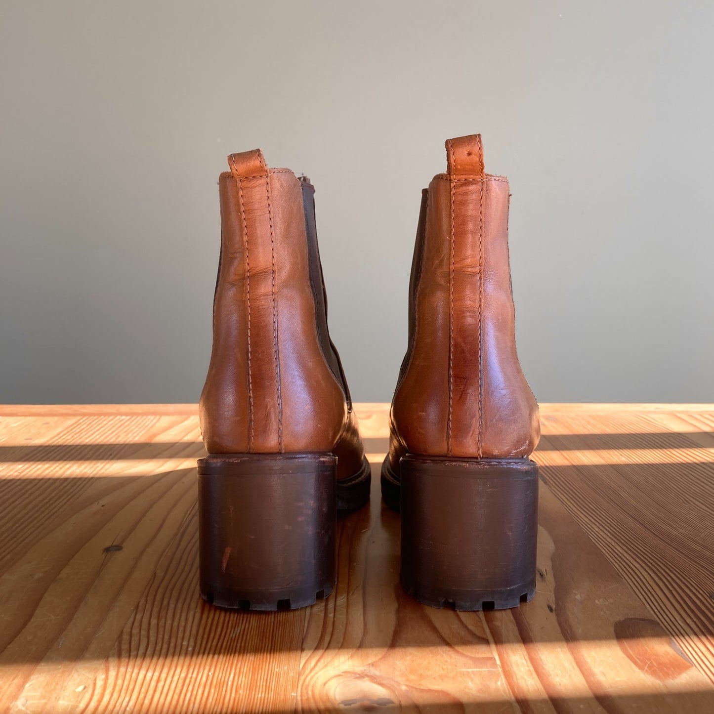 6.5 - Thursday Boot Company Toffee Tan Leather Knockout High Heel Boots 0106KL