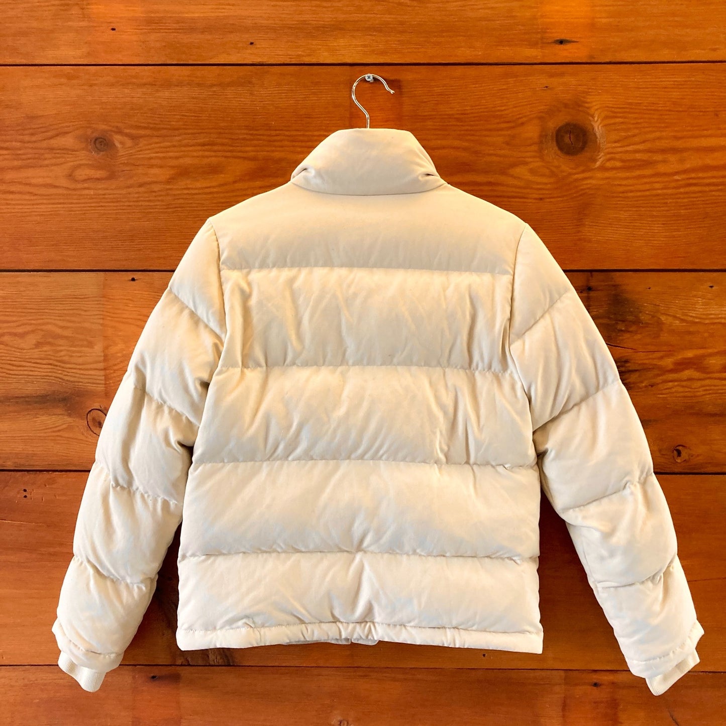 S - Patagonia Beige Insulated Duck Down Zip Up Quilted Bivy Jacket *marks 0211LQ