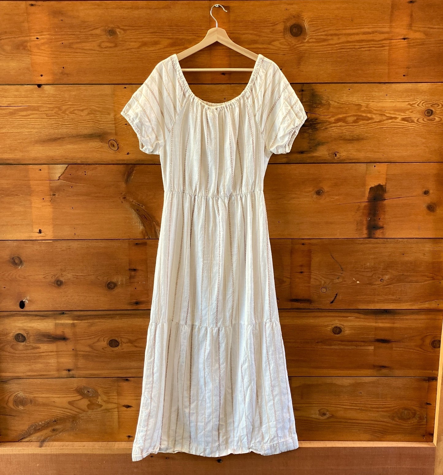 Ace & Jig Ivory Embroidered Cinched Waist Quince Maxi Dress - Size M - 0806JH