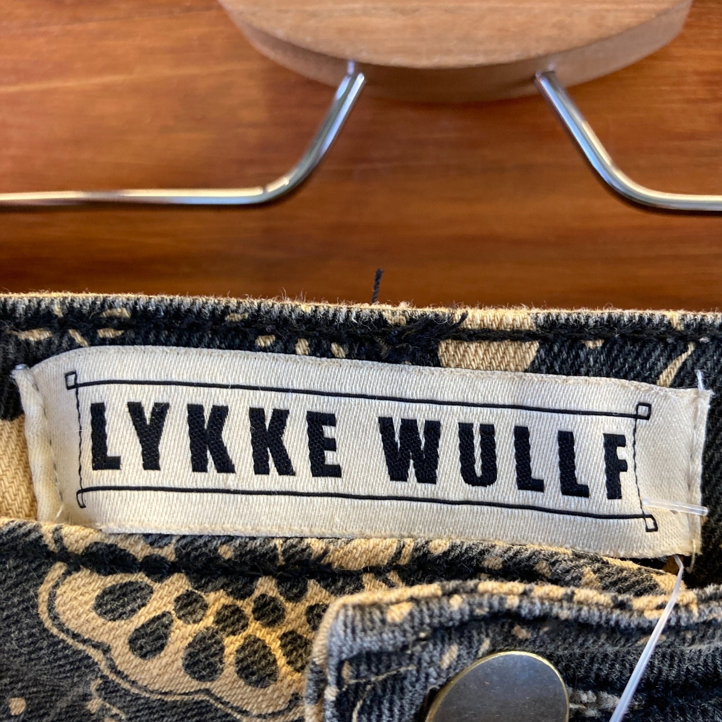 Lykke Wullf Yellow Black Bandana Print Deadstock Fabric Pants - Size 8 - 0302IG