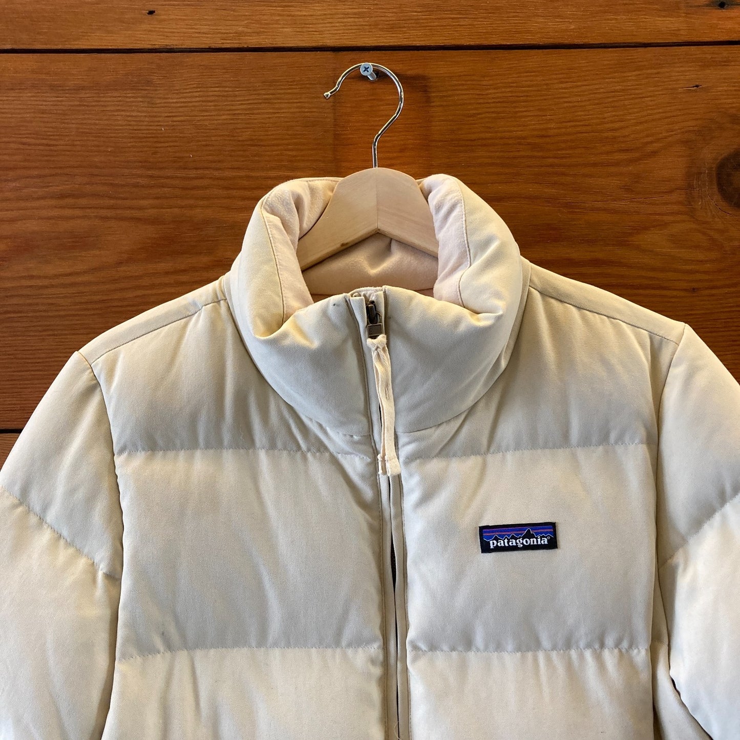 S - Patagonia Beige Insulated Duck Down Zip Up Quilted Bivy Jacket *marks 0211LQ