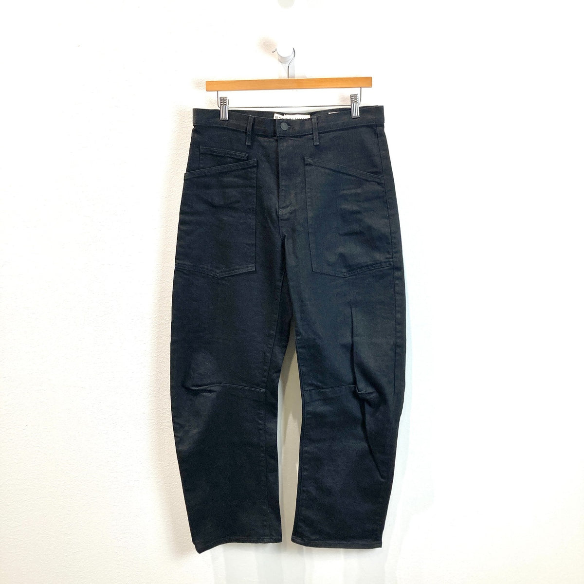 Nili Lotan Black Shon Cotton Twill Barrel-leg Pants - Size 28 - 0721DK