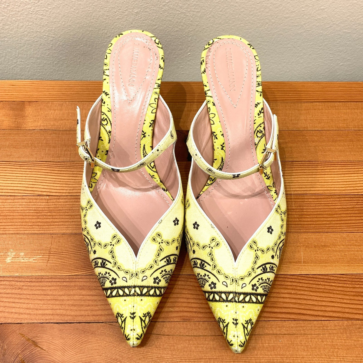 Zimmermann $575 Yellow Bandana Aura Mules Heels - Size 38 / 7.5 w / box - 1017SC