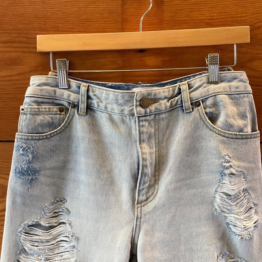 Monse $800+ Distressed Denim Patchwork Straight Leg Jeans - Size 6 - 1011SC