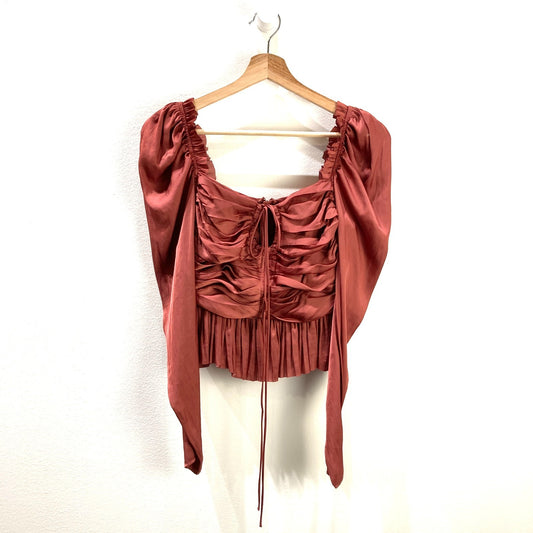 Ulla Johnson $395 Desert Rose Ruched Mirelle Blouse Top - Size 2 - NEW - 0703SC