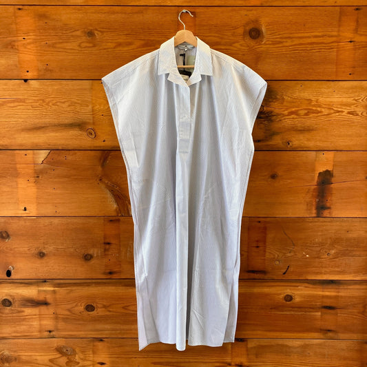 Jarbo $448 Grey Brick Square Cotton Maxi Shirt Dress - Size M - NEW - 4427SC