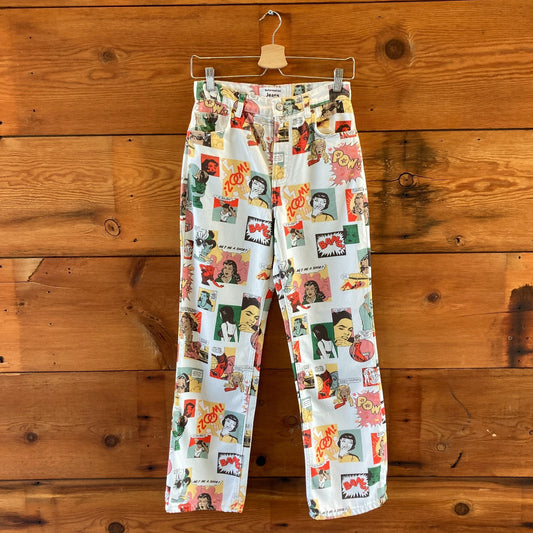 Reformation Comic Book Print High Rise Straight Leg Jeans - Size 26 - 0716MD
