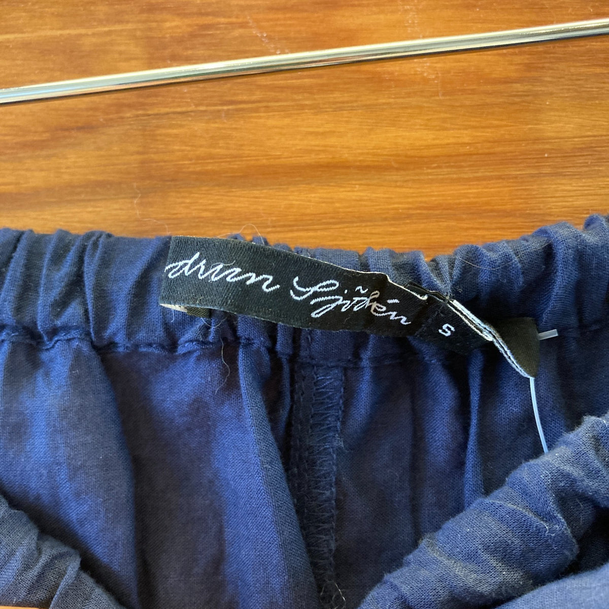 Gudrun Sjoden Navy Blue Pull-On Embroidered Eyelet Hem Skirt - Size S - 0320JS