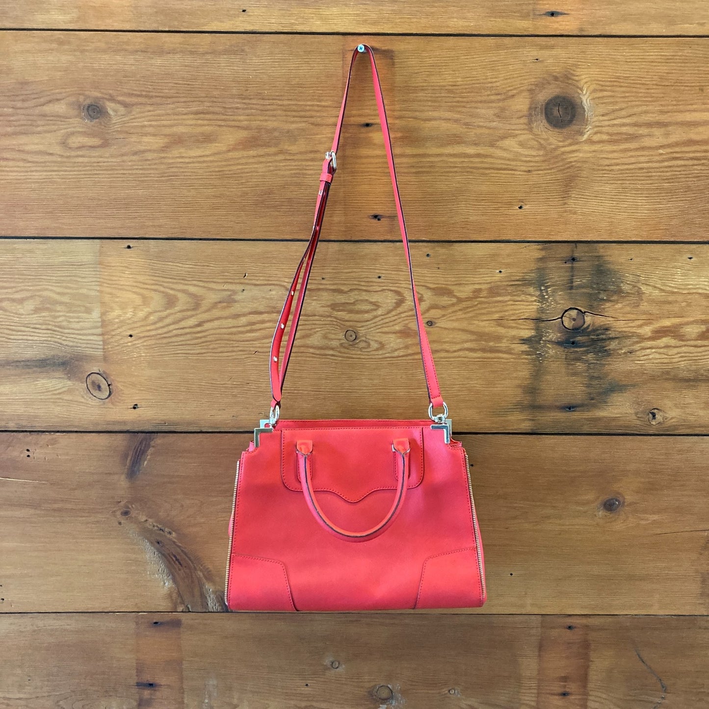 Rebecca Minkoff Red Saffiano Leather CrossbodyAmorous Satchel Purse - 0621AS