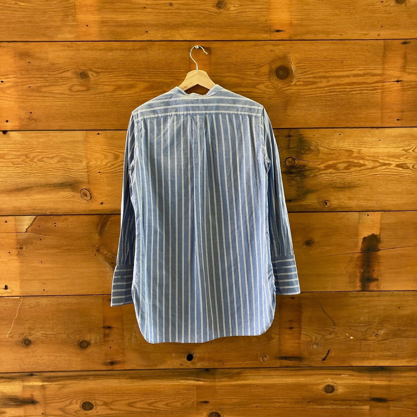 MM Lafleur Blue & White Striped Long Sleeve Shirt Dress Top - Size S - 0204AB