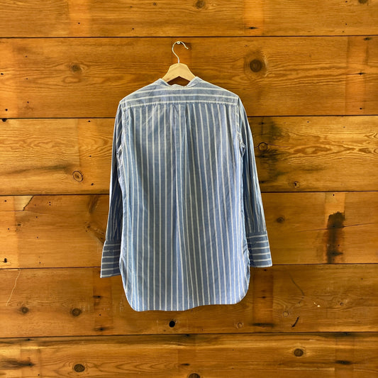 MM Lafleur Blue & White Striped Long Sleeve Shirt Dress Top - Size S - 0204AB