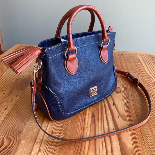 Dooney & Bourke Navy Pebble Grain Lexington Shopper Large Tote Bag - 0801TH