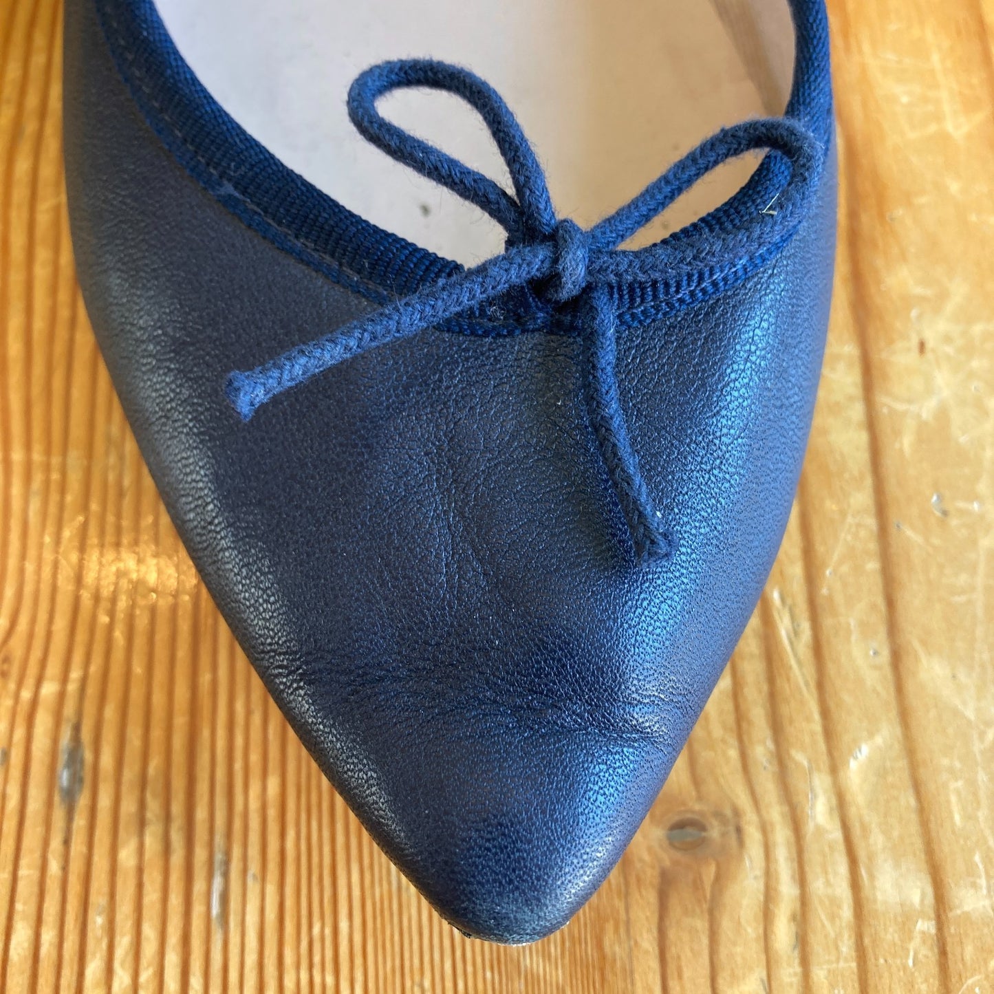 Repetto Navy Blue Pointed Toe Brigitte Ballet Flats Shoes - Size 39 / 8 - 0306CH