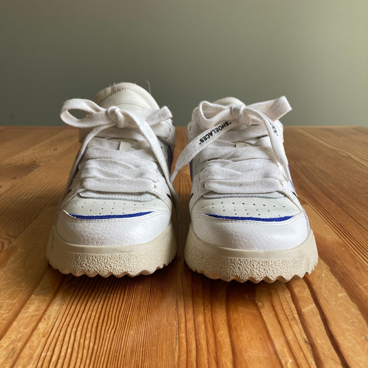 Off White Lilac Blue Mid Sponge Streetwear Sneakers - Size 37 / 6.5 - 7 - 1120CB