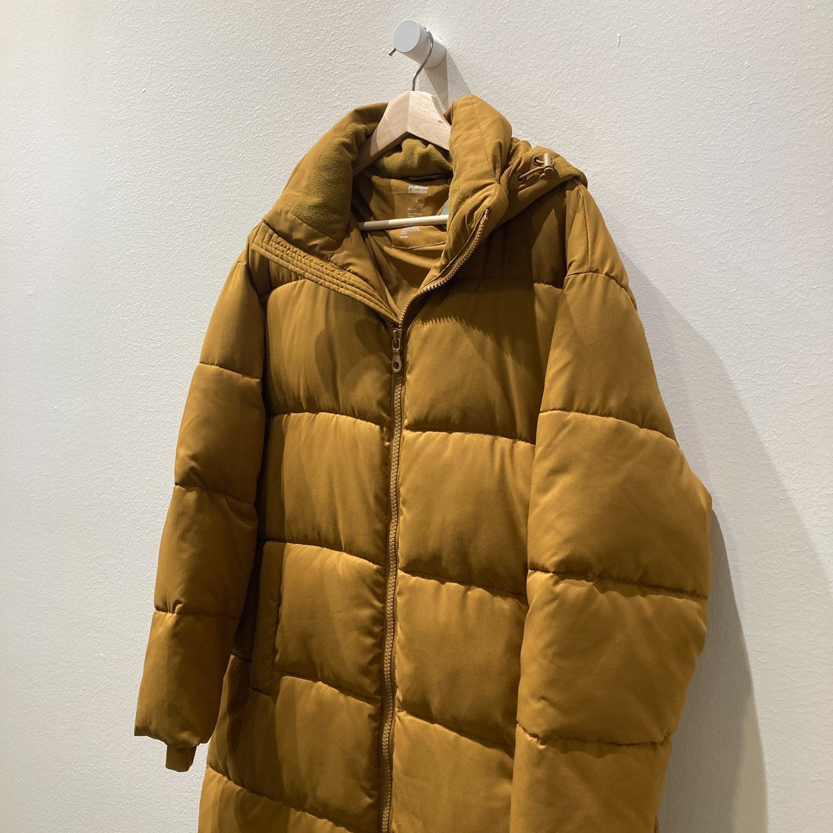 Girlfriend Collective $360 Brown Detachable Hood Long Puffer Coat - Sz M- 0607CC