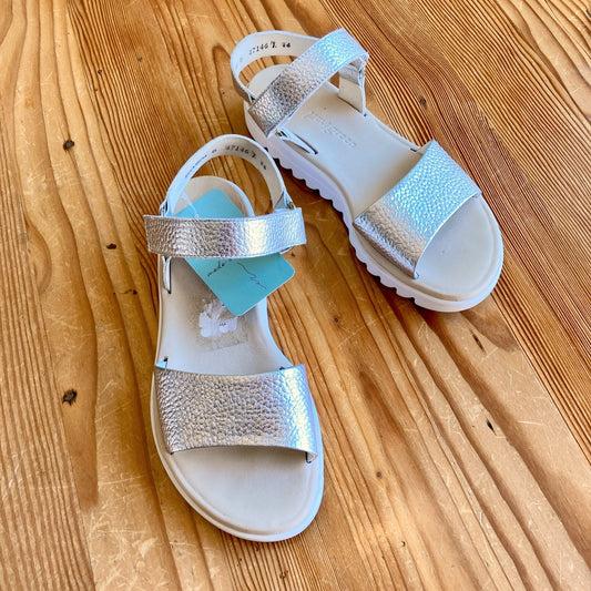 Paul Green Silver Ankle Strap Toni Comfort Sandals - Size 6 AU / 9 US - 0413BB