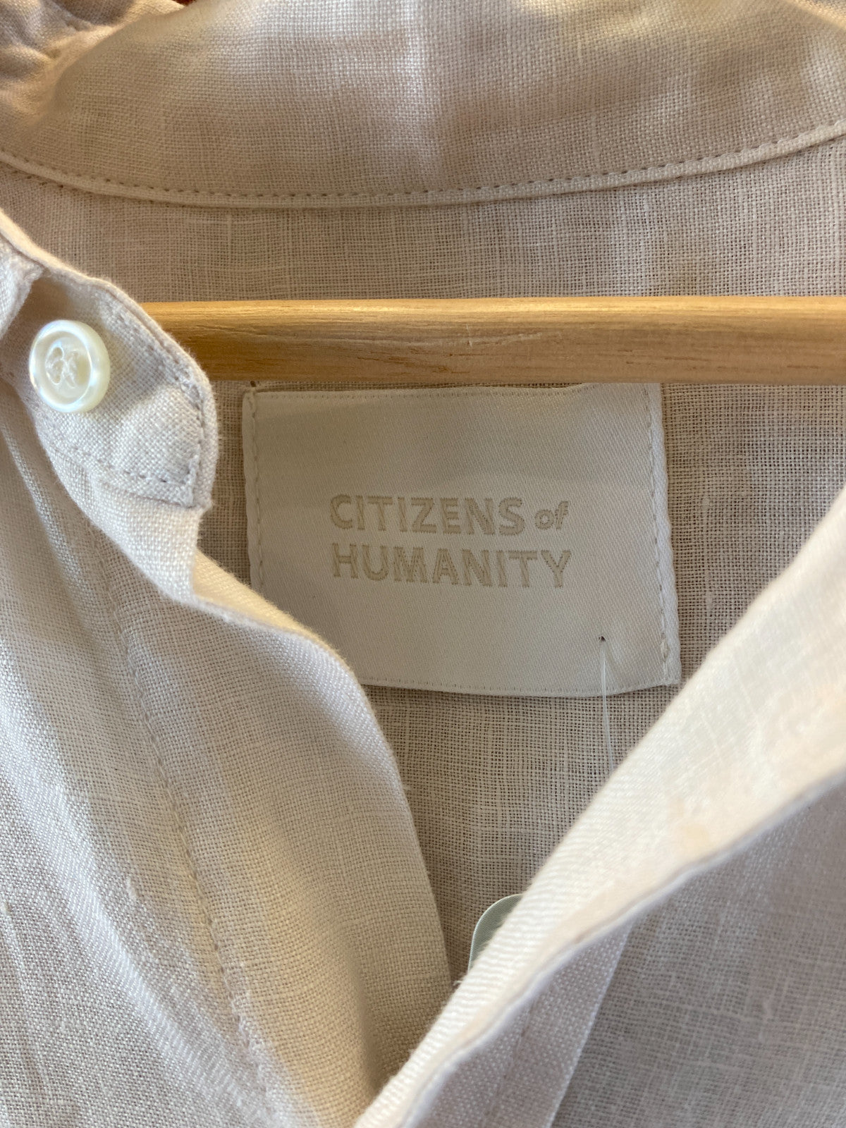 Citizens of Humanity $248 Kayla White Linen Button Up Shirt - Size M - 4427SC