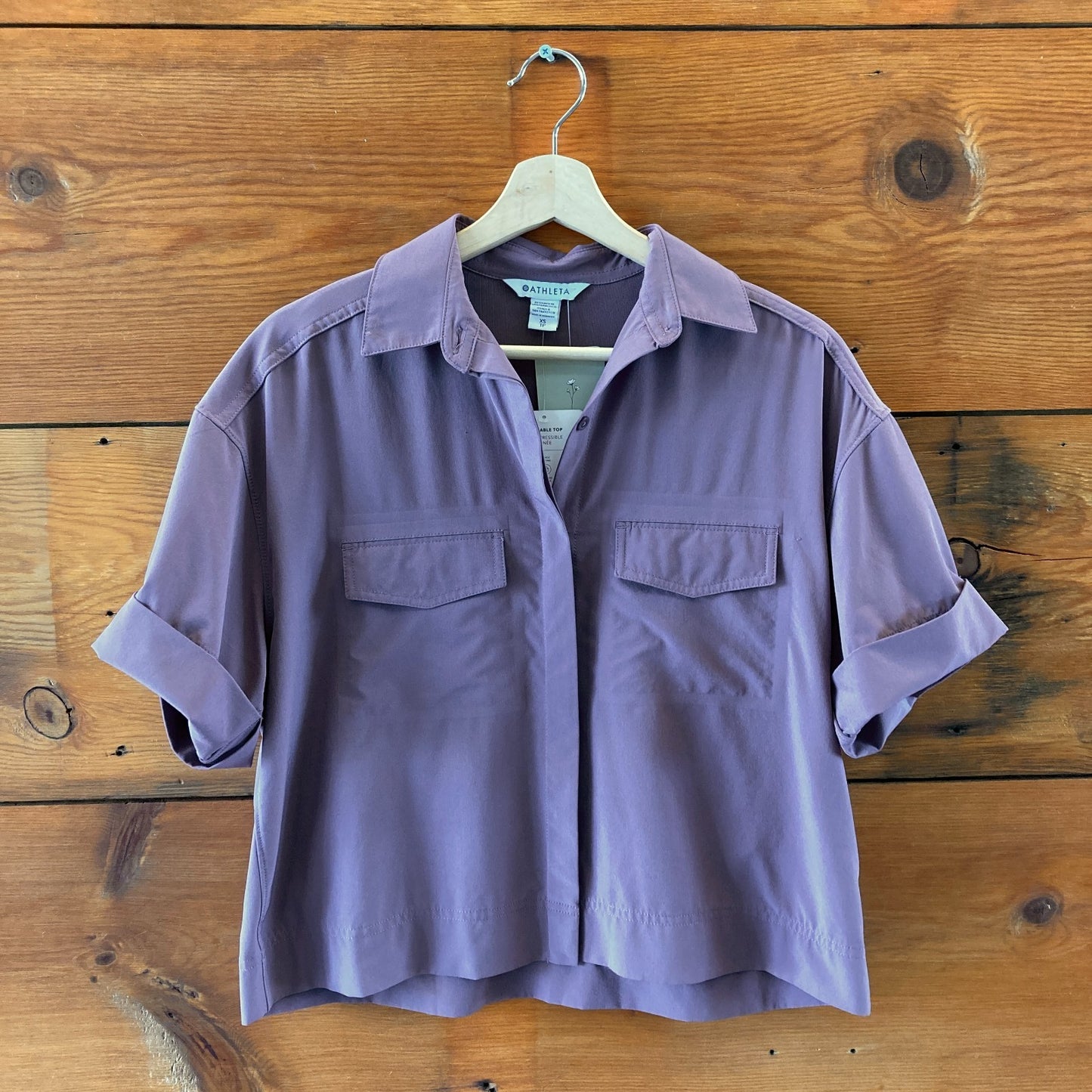 Athleta NEW Purple Hike Packable Womens Short Sleeve Shirt - Size XS - 0501CS