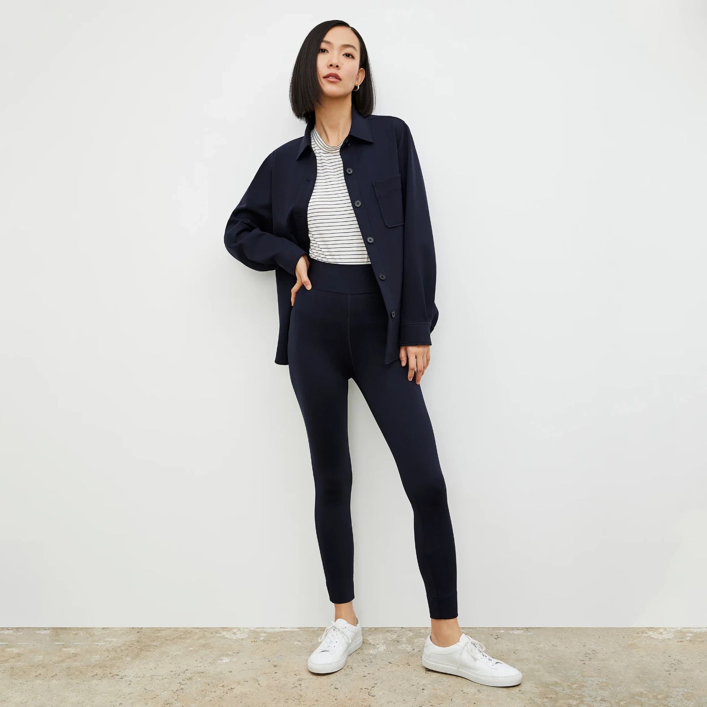 12 - M.M. Lafleur Space Blue NEW Harrington 1.0 Legging Light Scuba Pants 0416JW