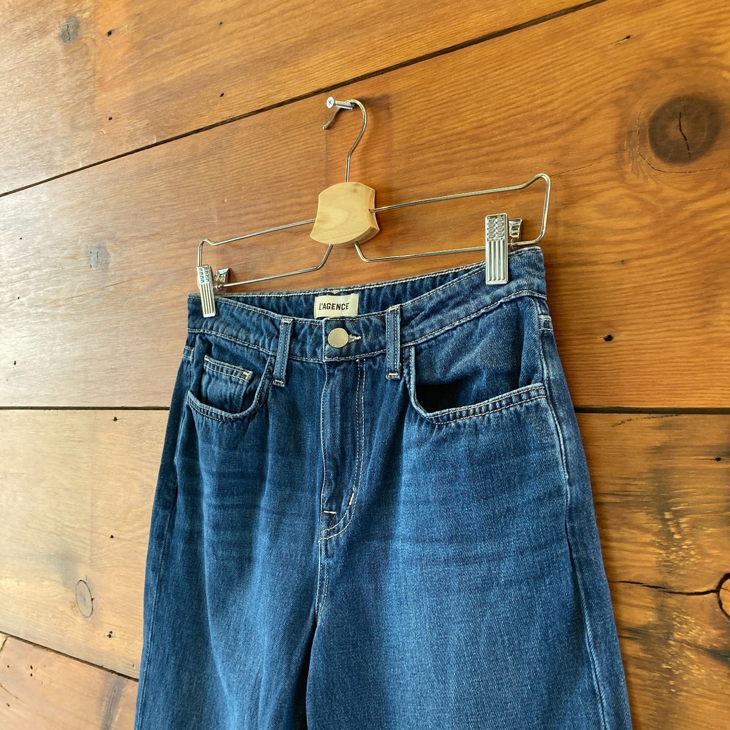 L'Agence $315 Dark Wash Ultra High Rise Miley Cuffed Jeans - Size 26 - 1114LH